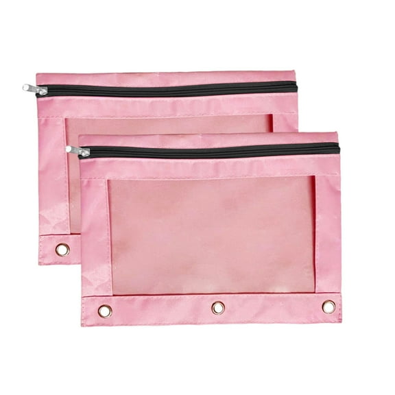 Classroom Supplies, 2pc Cloth Eyelet Binder B5 Office Storage File Bag With Three Holes And Zipper Pen Bag, Teacher Gifts