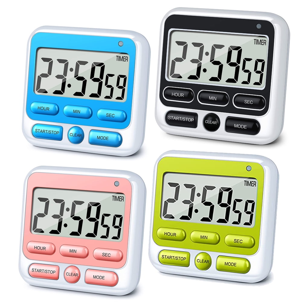 HOTBEST Kitchen Time, Magnetic Digital Clock, Countdown Stopwatch Timer  Kitchen Timer Alarm Clock LED Display Loud Alarm for Classroom Homework