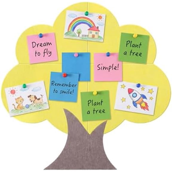 Classroom Tree Bulletin Board Decorations Felt Self Adhesive Tree Bulletin Board Cutouts 23.6" x 23.6" Classroom Wall Decor Supplies for School Elementary Teacher Chalkboard