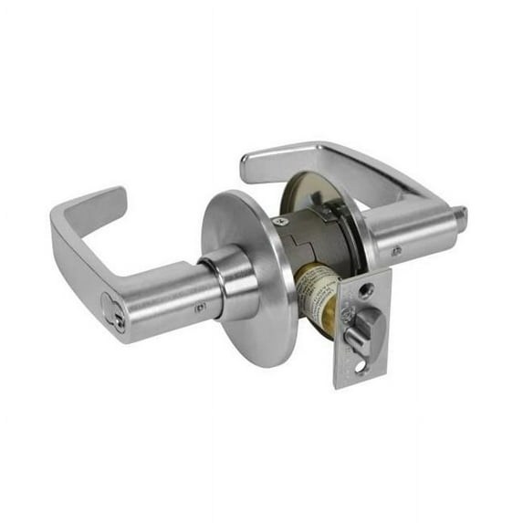 Classroom Tubular Bored Lock Grade 1 with L Lever & L Rose with ASA Strike & Large Format IC Prep Less Core, Satin Chrome