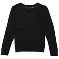 thumbnail image 1 of Classroom Uniforms Youth Men and Women Long Sleeve V-Neck Sweater 56702, L, Black, 1 of 3