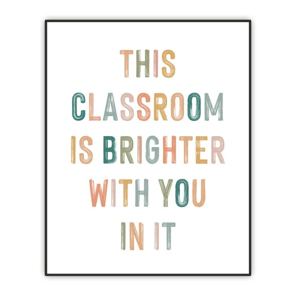 Classroom Wall Art, This Classroom Is Brighter With You In It, Unframed Print, 11" X 14", Classroom Decor, Classroom Poster, Welcome Sign