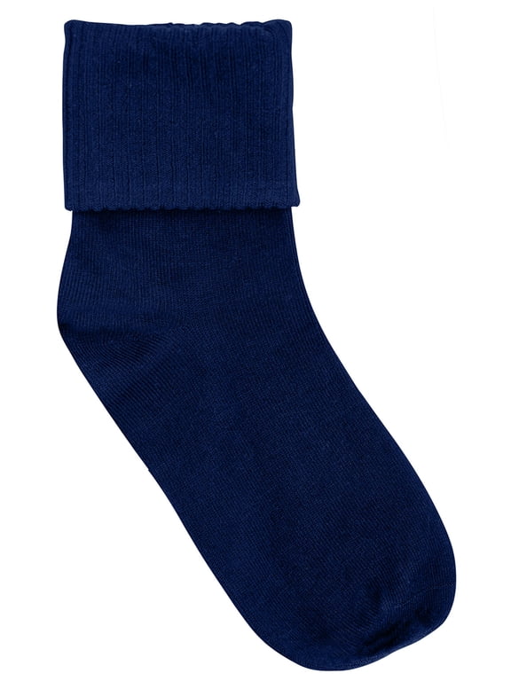 Women's Seamless Triple Roll Rayon Socks, Dark Navy (3-Pack)