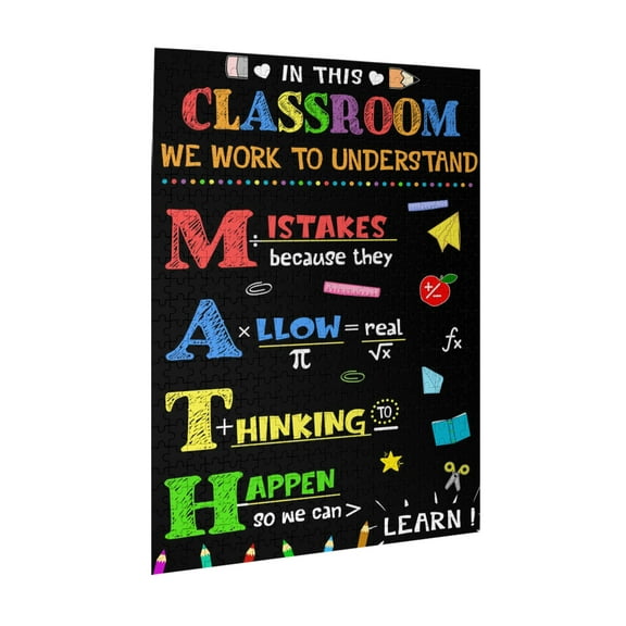 In This Classroom We Work To Understand Math Poster, Math Teacher Gifts, Math Teacher Poster, Back To School Gift For Math Teacher,Jigsaw Puzzle 1000 Puzzle Pieces,Puzzle Enthusiasts