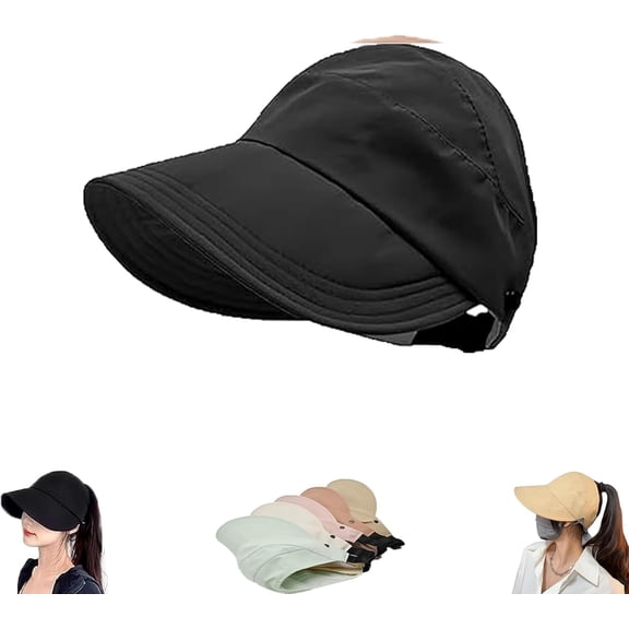 Classupery Outdoor UV Protection Hollow Top Sun Hat, Wide Brim Breathable Empty Top Summer Sun Hat for Women