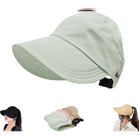 Classupery Outdoor UV Protection Hollow Top Sun Hat, Wide Brim Breathable Empty Top Summer Sun Hat for Women