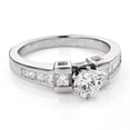 thumbnail image 1 of Classy 14k Princess Cut & Round Natural 1.2 Ctw Diamond Engagement Ring (White Gold Size 4.5), 1 of 3