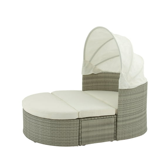 Classy Aluminum Pe Wicker Daybed Set Of 3