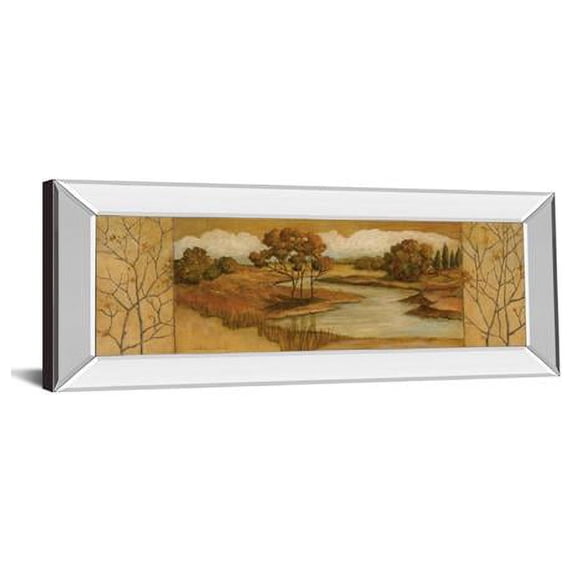 Classy Art 1081MF 18 x 42 in. River Scene II Mirror Framed Print Wall Art