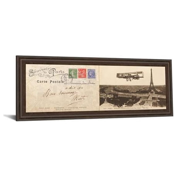 Classy Art 1422 18 x 42 in. Lettre De Paris I by Wild Apple Graphics Framed Print Wall Art