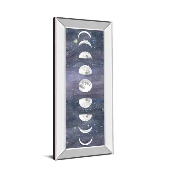 Classy Art 1742MF 18 x 42 in. Moon Chart II by Naomi Mccavitt Mirror Framed Print Wall Art