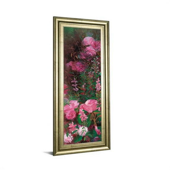 Classy Art 1805 18 x 42 in. Pink Azalea Garden I by Li Bo Framed Print Wall Art