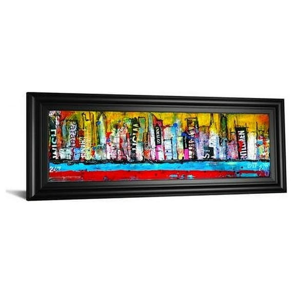 Classy Art 1809 18 x 42 in. Skyline by Erin Ashley Framed Print Wall Art