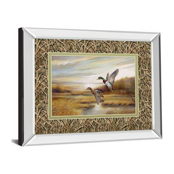 Classy Art DM5473MF 34 x 40 in. Mallards by Ruanne Manning & Mossy Oak Native Living Mirror Framed Print Wall Art