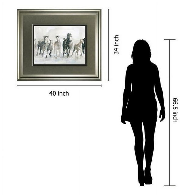 Classy Art DM5794 34 x 40 in. Running Wild by Carol Robinson Framed Watercolor Print Wall Art