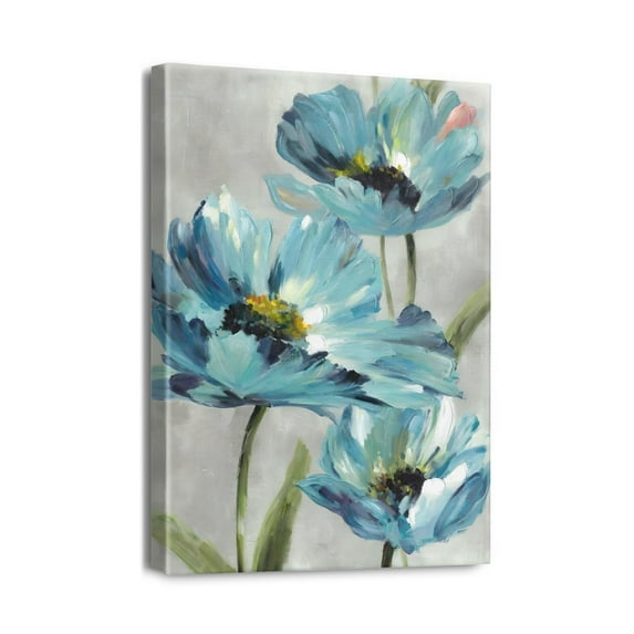 Classy Blue Tulip Decals Vintage Watercolor Rub-On Transfers for Furniture, Crafts & Home Decor Enhancement, 12x16 inches