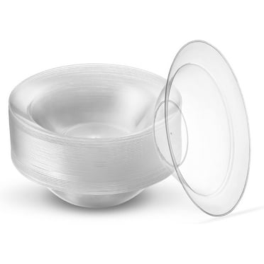 PLASTICPRO 5oz Crystal Clear Plastic Bowls Disposable Plates for Party, 80-Pack