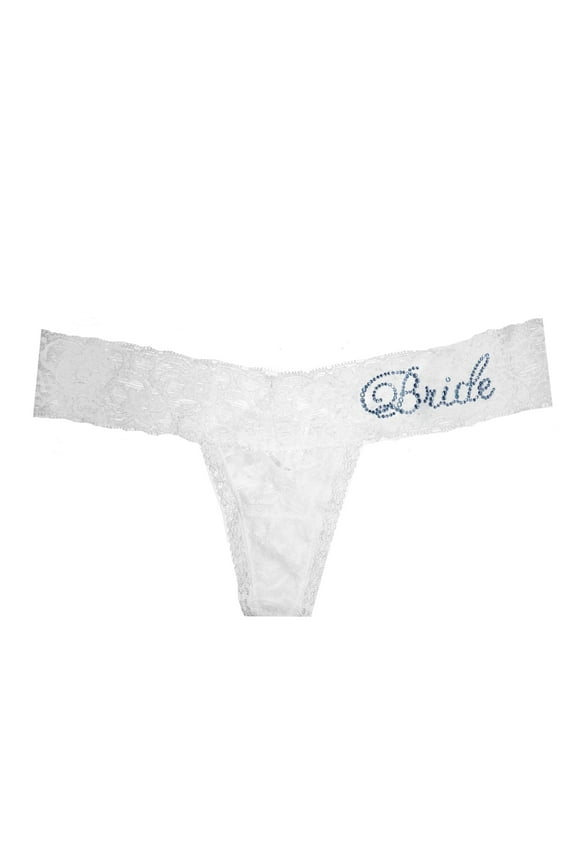 ?s Wedding Underwear Bedazzled Bridal Lingerie for Women - White