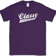 thumbnail image 1 of Classy But I still Cuss A Little T-Shirt Funny Swearing Humor Text Tee - Purple, S, 1 of 1