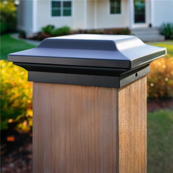 Classy Caps 4x4 Aluminum Post Cap - Fits 4"x4", 3.5"x3.5", and 3.25"x3.25" Posts - Black
