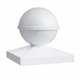 thumbnail image 1 of Classy Caps 5x5 Ball Post Cap - Fits 5"x5" Posts - White Vinyl (PVC), 1 of 4