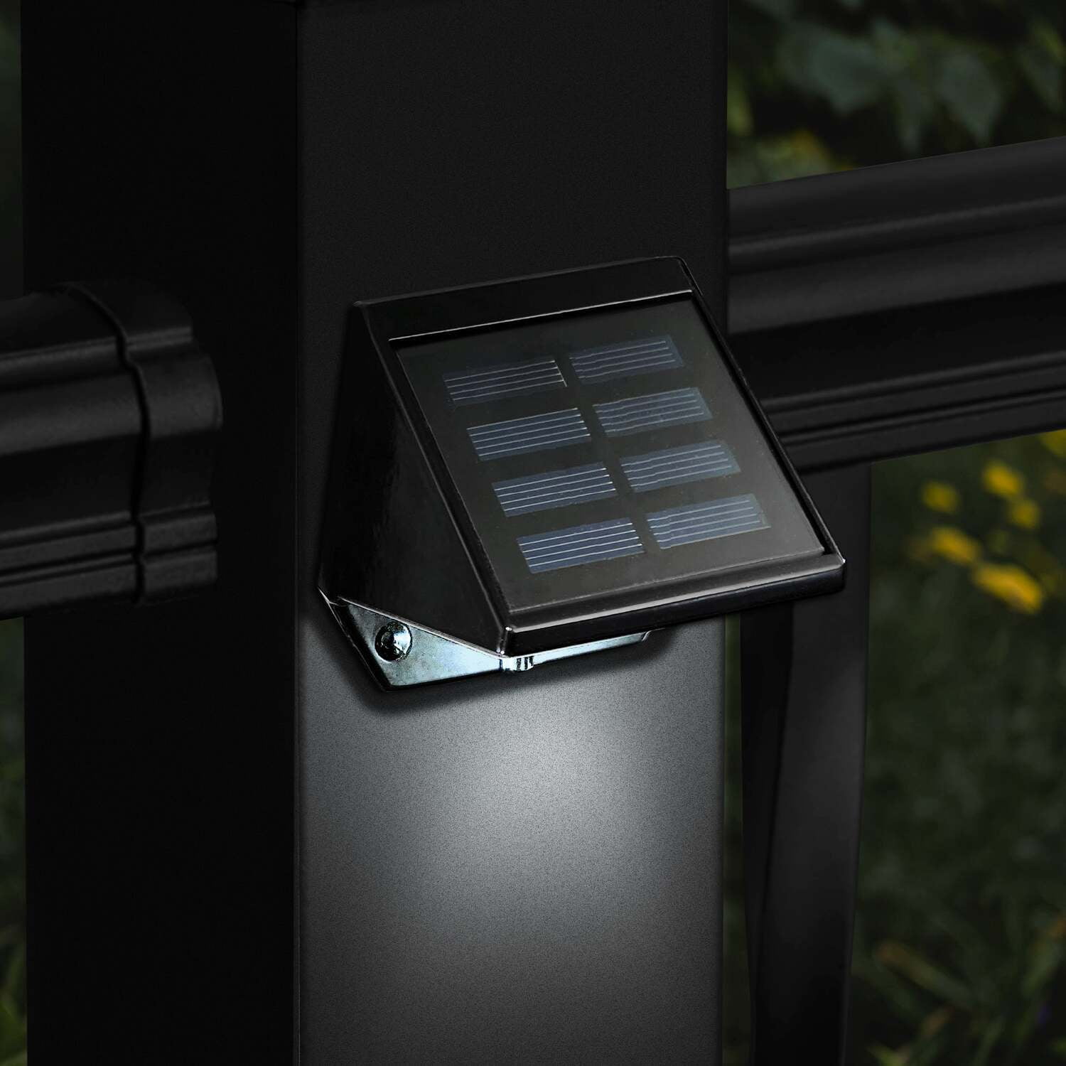 Black Aluminum Solar LED Deck and Wall Light