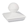 thumbnail image 1 of Classy Caps 4x4 New England Ball Post Cap - Fits 4"x4" Posts - White Vinyl (PVC), 1 of 4