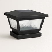 Classy Caps Fairmont Solar Post Cap & Wall Light - Fits 3.5"x3.5", 4"x4", and 5"x5" Posts - Black