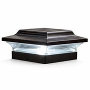 Classy Caps Imperial Solar Post Cap with 4.5"x4.5" Base Adapter - Fits 4.5"x4.5" Posts - Black Aluminum