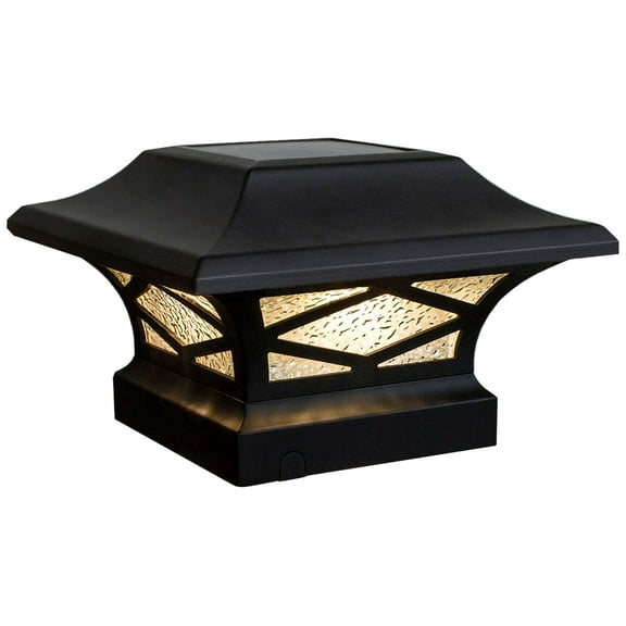 Classy Caps Kingsbridge 4 1/4" High Black Dual Lighted LED Solar Post Cap