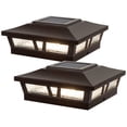 thumbnail image 1 of Classy Caps 6x6 Brown Aluminum Oxford Solar Post Cap (Set of 2), 1 of 11