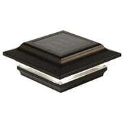 Classy Caps SL082B Imperial Solar Post Cap – 2-Pack, Fits 2x2, 2.25x2.25, Or 2.5x2.5 Posts – Black Powder-Coated Aluminum, Warm & Bright Light Modes