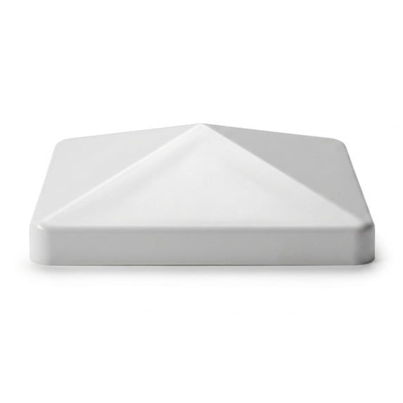 Classy Caps 5x5 Pyramid Post Cap - Fits 5"x5" Posts - White Vinyl (PVC)