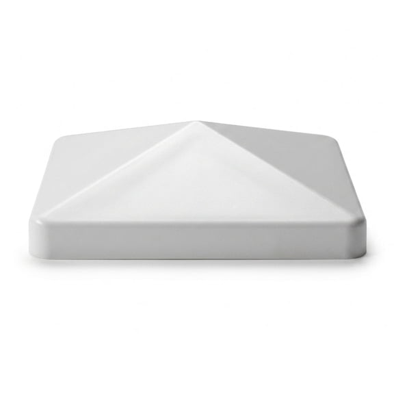 Classy Caps 5x5 Pyramid Post Cap - Fits 5"x5" Posts - White Vinyl (PVC)