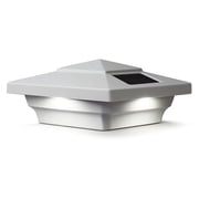 Classy Caps Windsor Solar Post Cap - Fits 4"x4" and 3.5"x3.5" Posts - White Vinyl PVC
