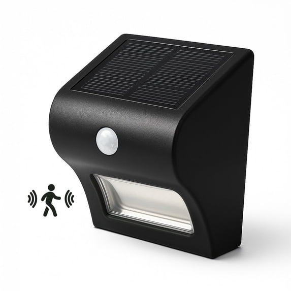 Classy Caps Solar Motion Sensor Deck and Wall Light - Black ABS