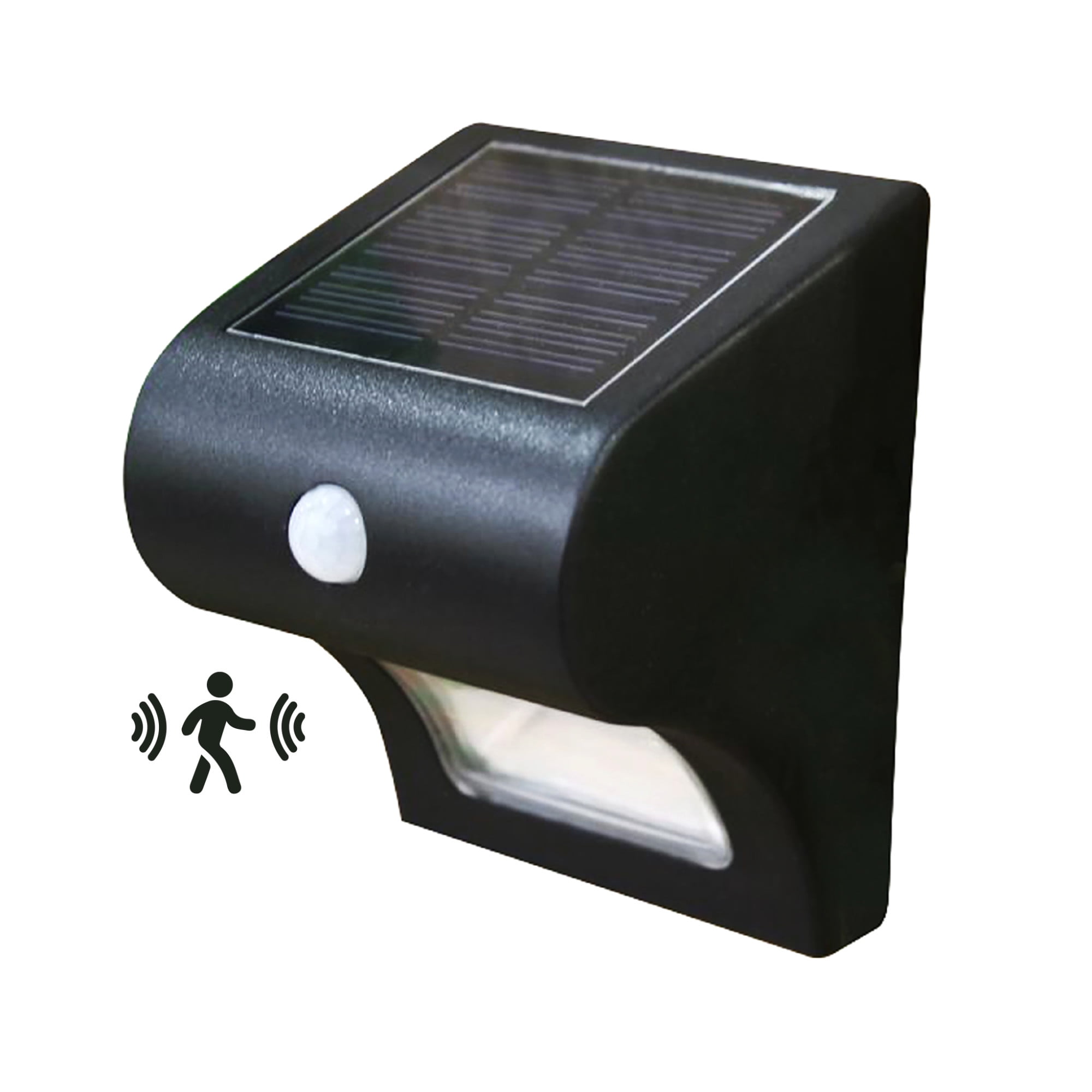 Black Solar Powered Motion Sensor LED Post Cap Lights, Set of 2