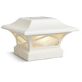 thumbnail image 1 of Classy Caps Kingsbridge Dual Lighted Solar Post Cap - Fits 3.5"x3.5", 4"x4", 5"x5", and 5.5"x5.5" Posts - White Aluminum, 1 of 7