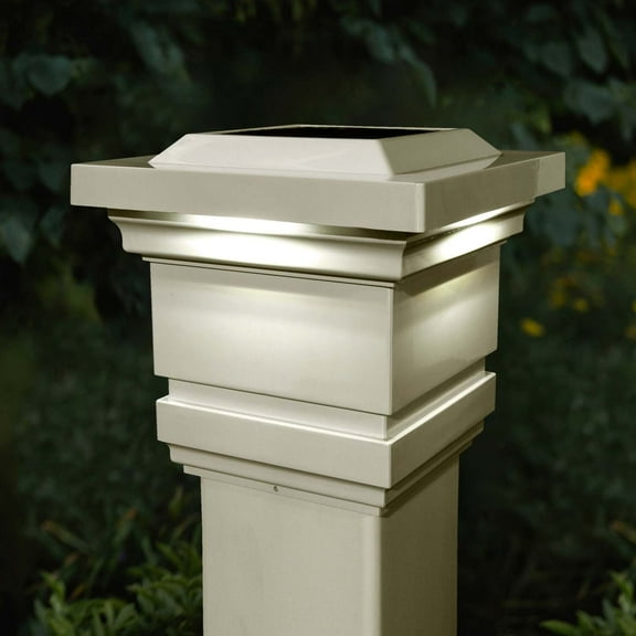 Classy Caps Slo74 Classy 1 Light 7" Tall Led Solar Post Cap Light That Fits 4" X 4" Post -