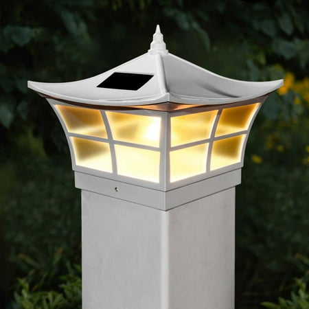 CLASSY CAPS 5x5 WHITE PVC AMBIENCE SOLAR POST CAP SET OF 2