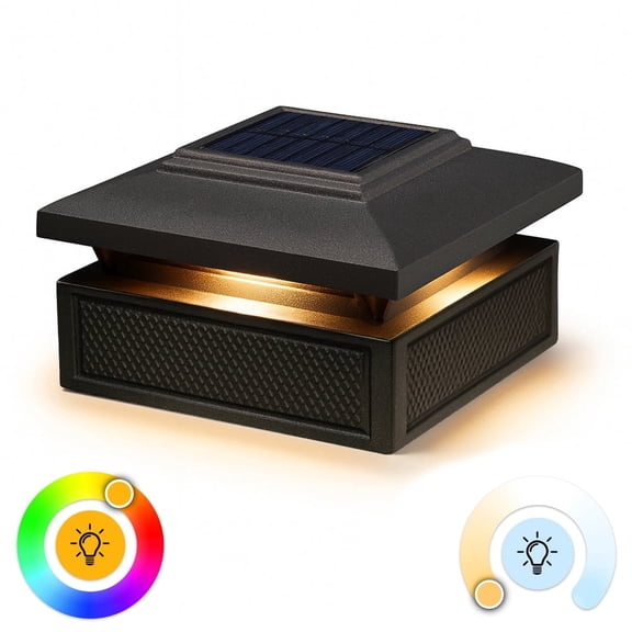 Classy Caps Lumineer Smart Solar Post Cap - Fits 3.5"x3.5", 4"x4", and 4.25"4.25" Posts - Black Aluminum