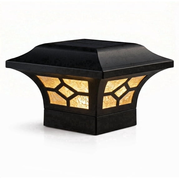 Kingston Solar Post Cap - Fits 2"x2", 2.5"x2.5", and 3"x3" Posts - Black Aluminum