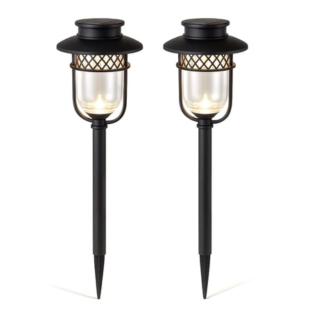 Classy Casps Solar Landscape, Path & Garden Lights - Black Stainless Steel (Set of 2)