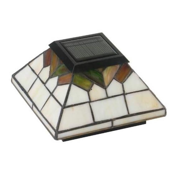 Classy Caps Stained Glass Wellington Solar Post Cap - Multicolor - 5x5/4x4/3.5x3.5 - Elegant Design