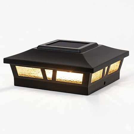 Classy Caps Oxford Solar Post Cap - Fits 6"x6", 5.5"x5.5", and 5"x5" Posts - Black Aluminum