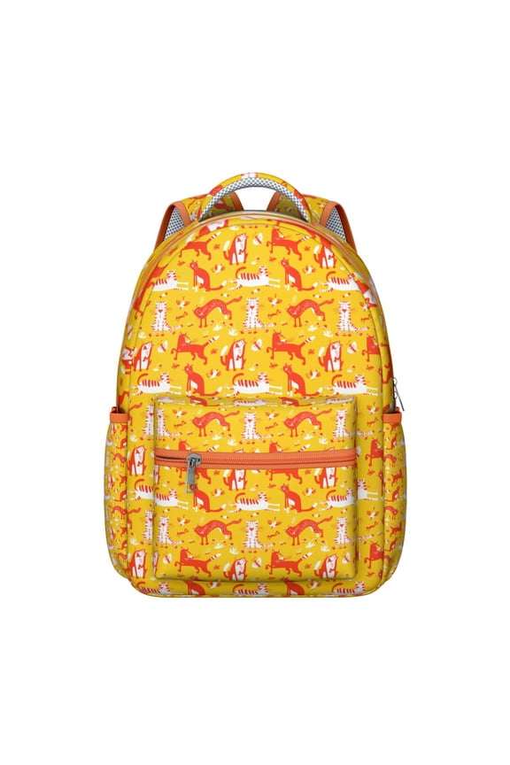 "Classy Cat Print Backpack - Excellent Gift for Her, Durable School Bookbag for College Students, Stylish Waterproof Laptop Bag"