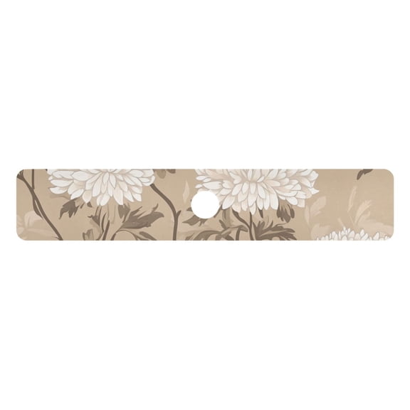 Classy Chrysanthemum Pattern on Beige Background Kitchen Sink Splash Guard, Silicone Sink Faucet Mat Dry Out the Kitchen Bathroom