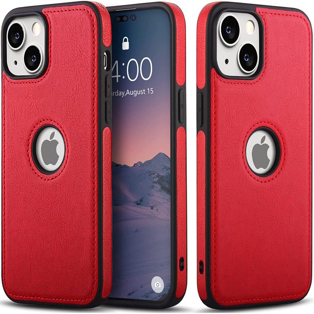 Classy Design Luxury Leather Phone Case for iPhone 14 Plus NonSlip