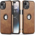 thumbnail image 1 of Classy Design Luxury Leather Phone Case for iPhone 15 Non-Slip Grip Full Body Ultra Slim Protective Case (2023,6.1”) (Brown), 1 of 11