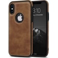 thumbnail image 1 of Classy Design Luxury Leather Phone Case for iPhone Xs Max Non-Slip Grip Full Body Ultra Slim Protective Case 6.5 Inch (Brown), 1 of 12